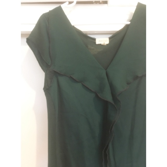 Meadow Rue fancy frill forest green top - Picture 2 of 4
